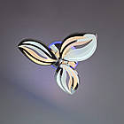 Світлодіодна люстра 70 Вт колір хром з підсвічуванням основи та пультом д/к D-9103/3HR LED 3color dimmer, фото 2