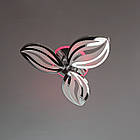 Світлодіодна люстра 70 Вт колір хром з підсвічуванням основи та пультом д/к D-9103/3HR LED 3color dimmer, фото 4