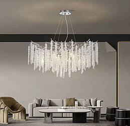 Вражаюча підвісна кришталева золота люстра "Гліцинія", 8 ламп 58см