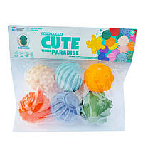 Сенсорні кульки 6шт резина рельєфні в кор 22*7*25см (508-307), фото 2