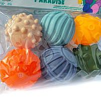 Сенсорні кульки 6шт резина рельєфні в кор 22*7*25см (508-307), фото 3