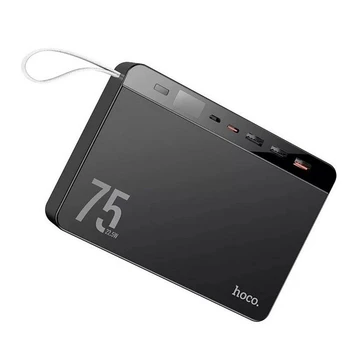 Портативний акумулятор павербанк Power Bank Hoco Overlord 75000mAh 22.5W Black (J94)