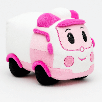 М яка іграшка подушка Робокар Полі Ембер 26×20 см рожева швидка допомога з мультфільму, арт. 00663-61