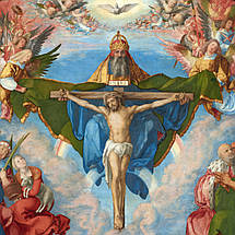 Картина на полотні "Дюрер, Поклоніння Святій Трійці, Durer, Adoration of the Trinity, 1511", 72×60см, фото 5