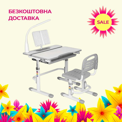 Комплект дитячої парти та стільця-трансформера Cubby Botero Grey, фото 1