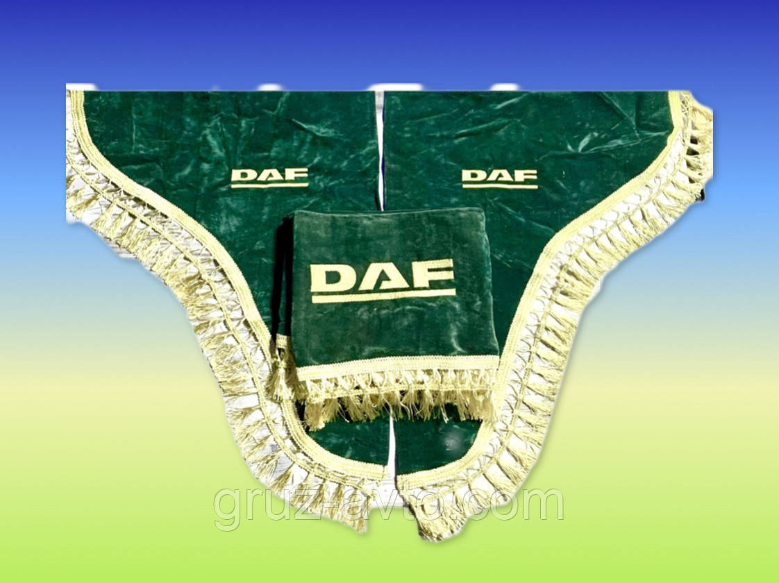 Штори в кабіну DAF ДАФ лобове скло 1 і бічні-2. колір зелений, фото 1