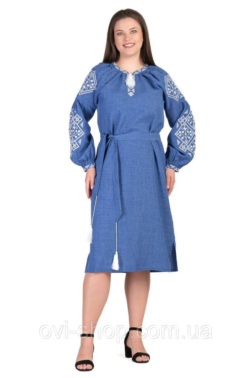 Плаття вишиванка з льону-габардину «Богодана», фото 1