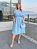48-62 Однотонне ошатне скромне літнє плаття, фото 7