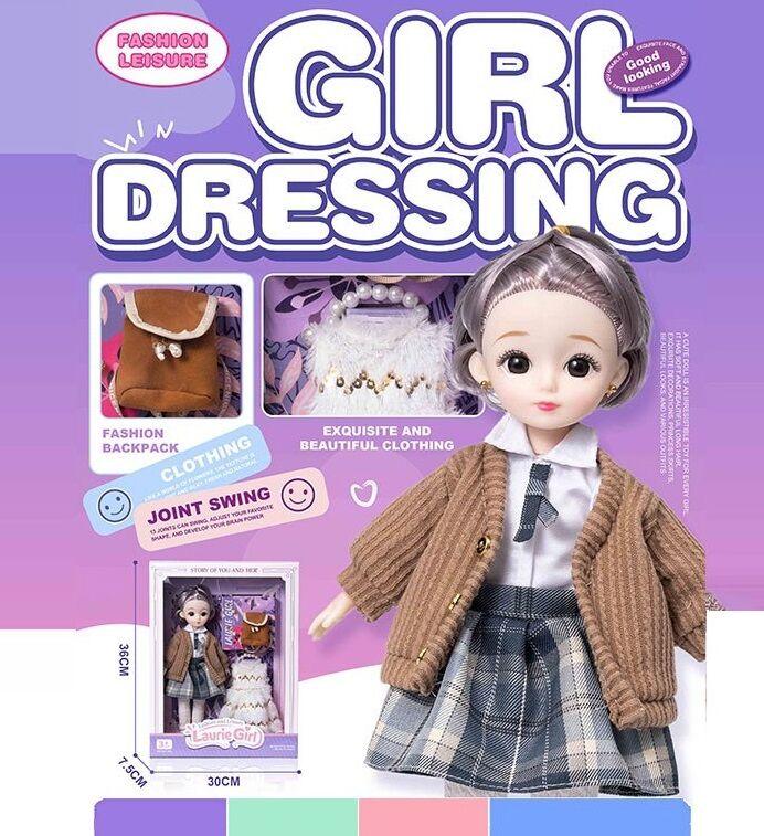 Лялька Q-A 24 (72/2) висота - 30 см, тіло — пластик, голова — гума, шарнірні з’єднання суглобів, знімне взуття, змінний одяг,