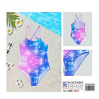 Купальник детский цельный для пляжа двухцветный. Пляжная одежда для девочек.