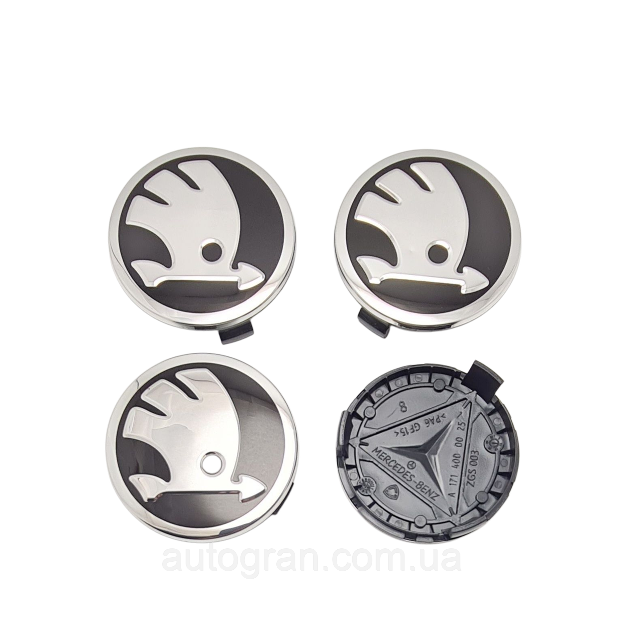Заглушки ковпачки литих дисків Skoda 75мм для дисків від mercedes, фото 1