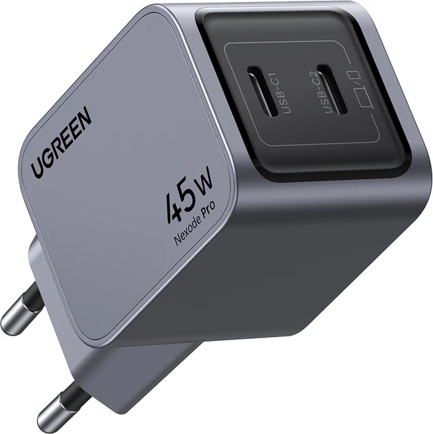 Мережевий зарядний пристрій UGREEN Nexode PRO 45 W PD GaN Space Gray (X707)