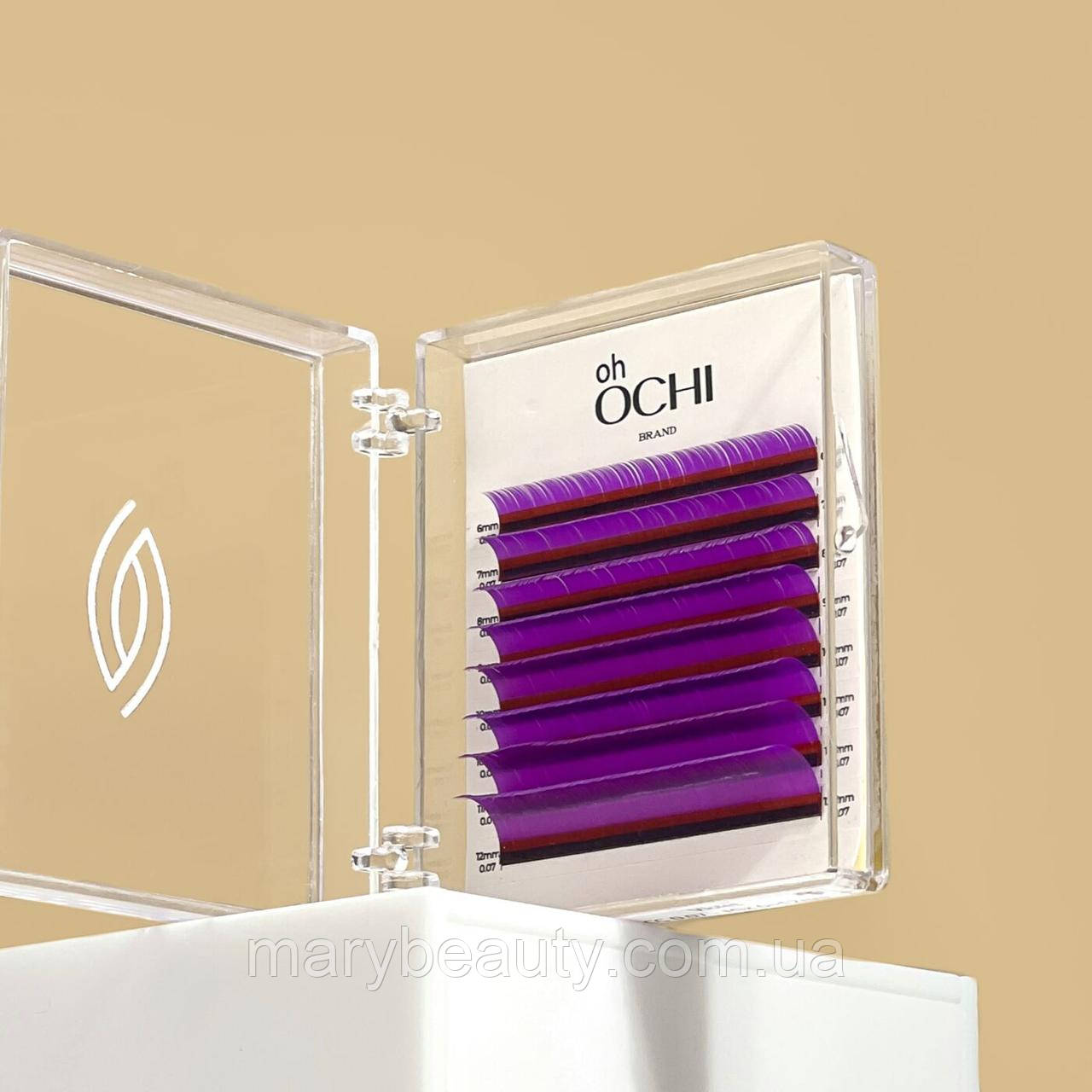 Oh OCHI VIOLET кольорові вії, 8 ліній, С 0.07 8-12 Фіолетові, фото 1
