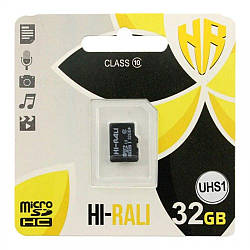 Карта Пам'яті  Hi-Rali MicroSDHC 32gb UHS-1 10 Class Колір Чорний