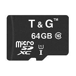 Карта Пам'яті  T&G MicroSDXC 64gb UHS-1 10 Class Колір Чорний
