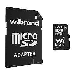 Карта Пам'яті Wibrand MicroSDHC 32gb UHS-1 10 Class & Adapter Колір Чорний