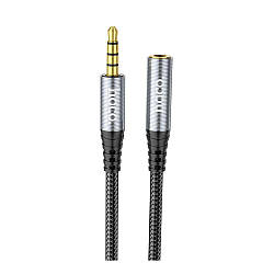 Кабель Aux Hoco UPA20 3.5 audio extension cable 2м Колір Cірий