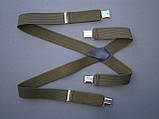 Підтяжки чоловічі Батал на зріст до 200 см Х-подібні 40 мм 4 застібки олива, фото 3