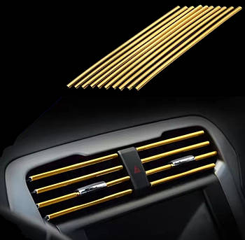 Молдинг - смуга для решітки повітроводу, дефлектора, вентиляції, золотий
