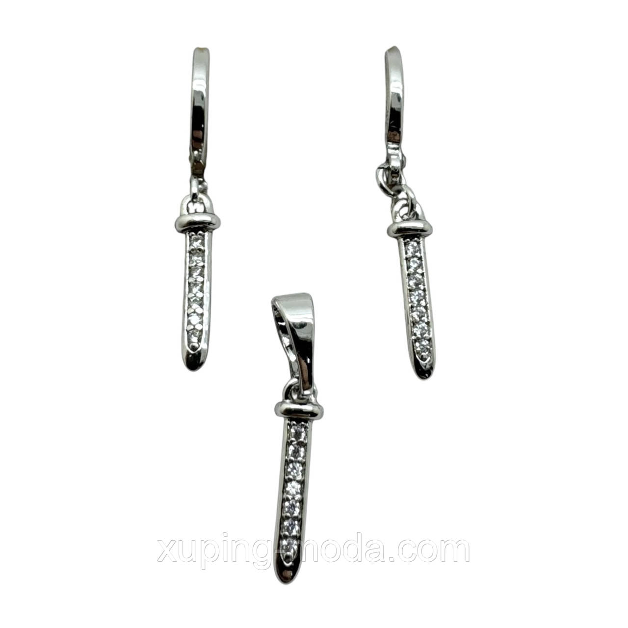 Набір прикрас ксюпінг.10 мм( кулон) родій, фото 1