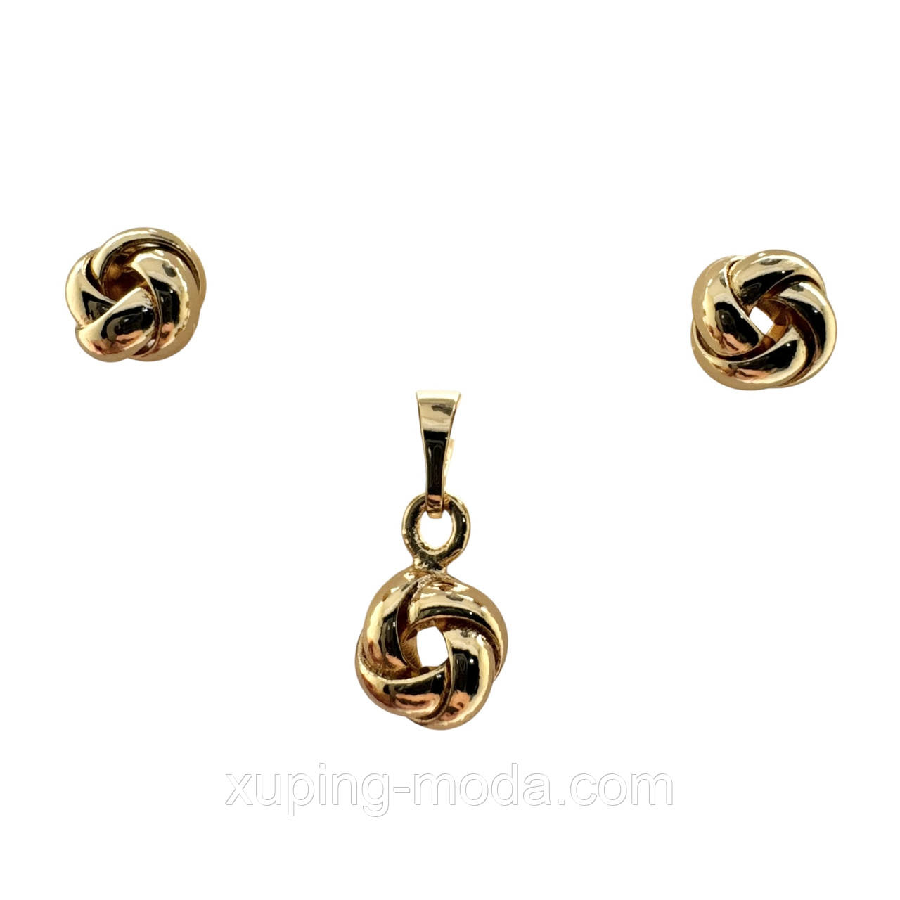 Набір прикрас ксюпінг. 7 мм. 18 к, фото 1