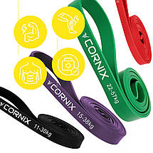 Еспандер-петля Cornix Power Band 7-57 кг (гума для фітнесу та спорту) набір 4 шт XR-0088 Poland, фото 3