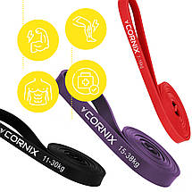 Еспандер-петля Cornix Power Band 7-38 кг (гума для фітнесу та спорту) набір 3 шт XR-0109, фото 3