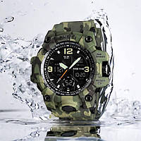 Годинник наручний чоловічий SKMEI 1155BCMGN GREEN CAMO, брендовий чоловічий годинник. Колір: зелений камуфляж