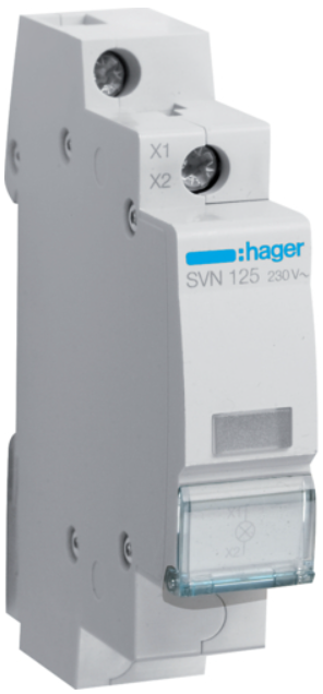 Сигнальний індикатор білий LED 230V AC SVN125 Hager на DIN-рейку