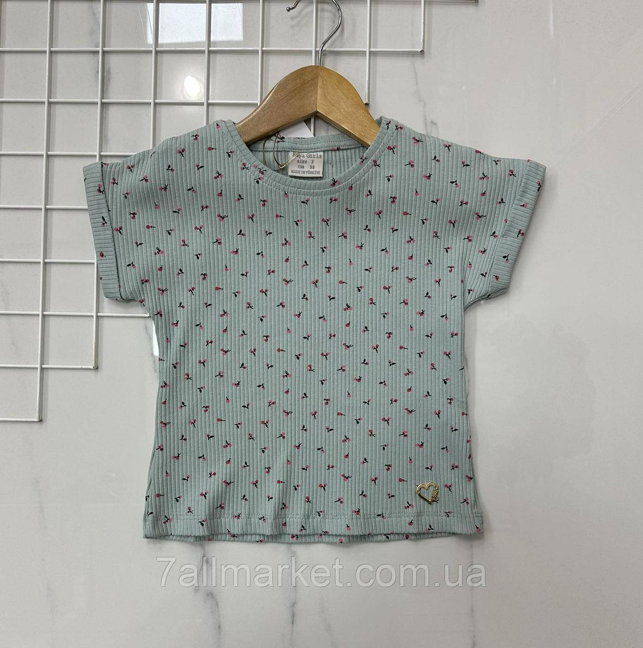 Футболка дитяча стильна рубчик з принтом на дівчинку 3-6 років (4 кв) "PONI KIDS" купити недорого від прямого