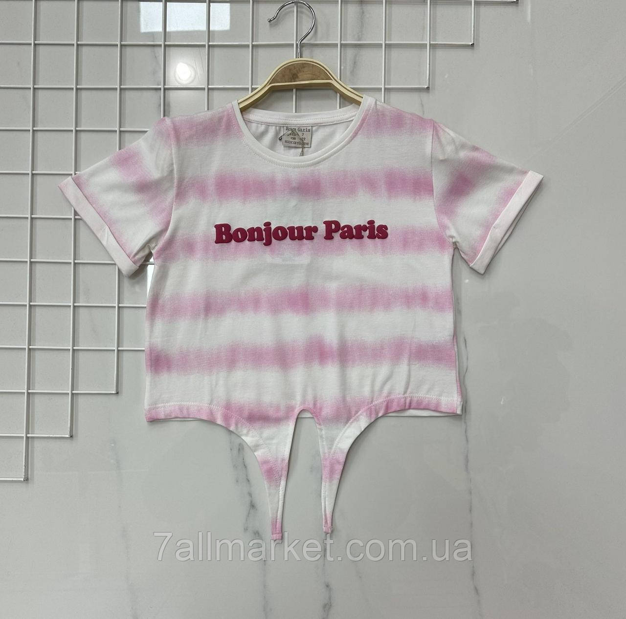 Футболка підліткова стильна на зав'язці на дівчинку 11-14 років (3кв) "PONI KIDS" купити недорого від прямого, фото 1