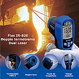 Пірометр FLUS IR-820 (SRF720) (-30...+500 С) з термопарою К-типу (-50 °C до +1370 °C)рясовика, фото 2