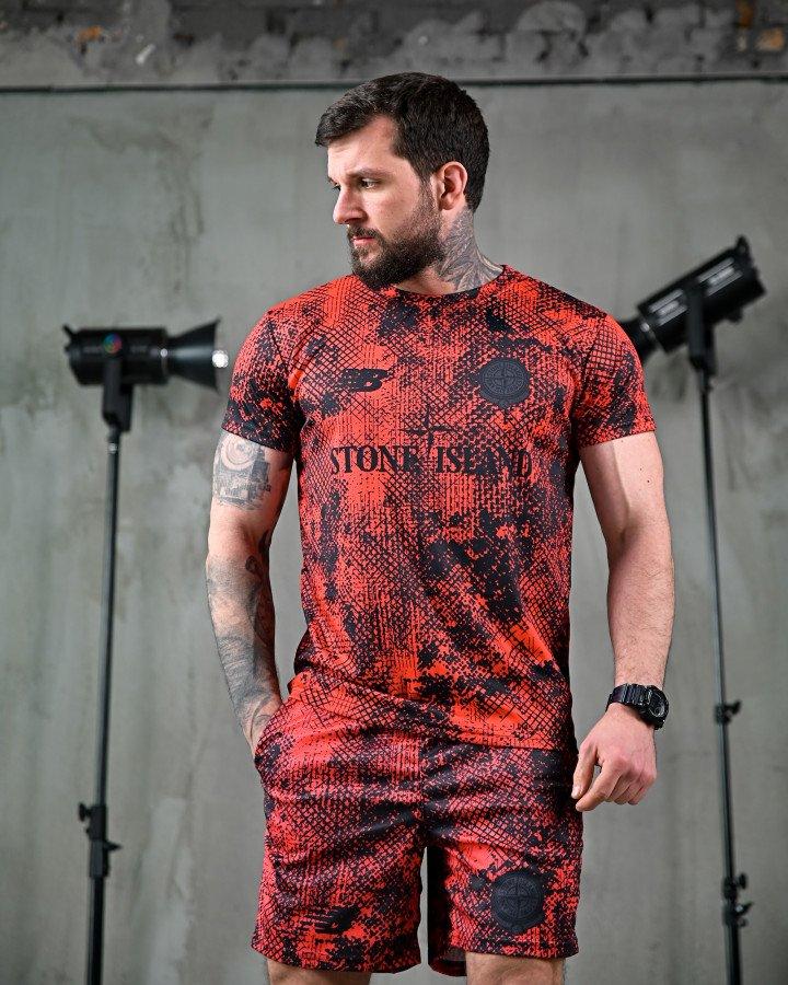 Літній комплект Stone Island x new balance red ЛН2680