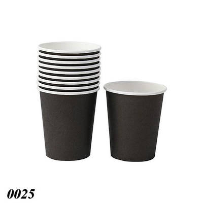 Паперовий стакан 250 мл двошаровий чорний (25шт)