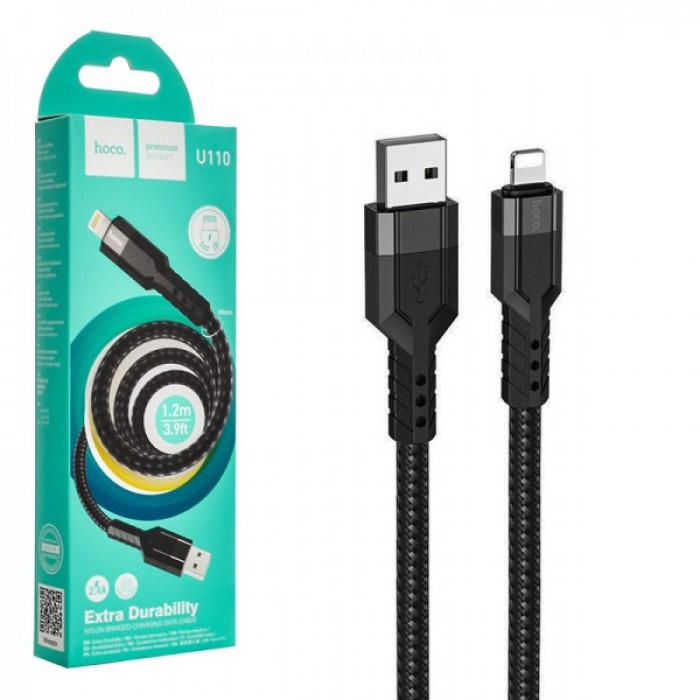 Кабель HOCO U110 Lightning 2,4A 1,2m Чорний