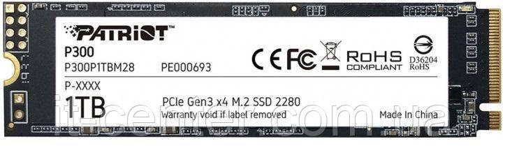 Накопичувач SSD 1TB Patriot P300 M.2 2280 PCIe 3.0 x4 NVMe TLC (P300P1TBM28)