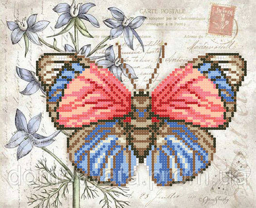 Схема для вишивки бісером "Червоно-синій метелик", фото 2