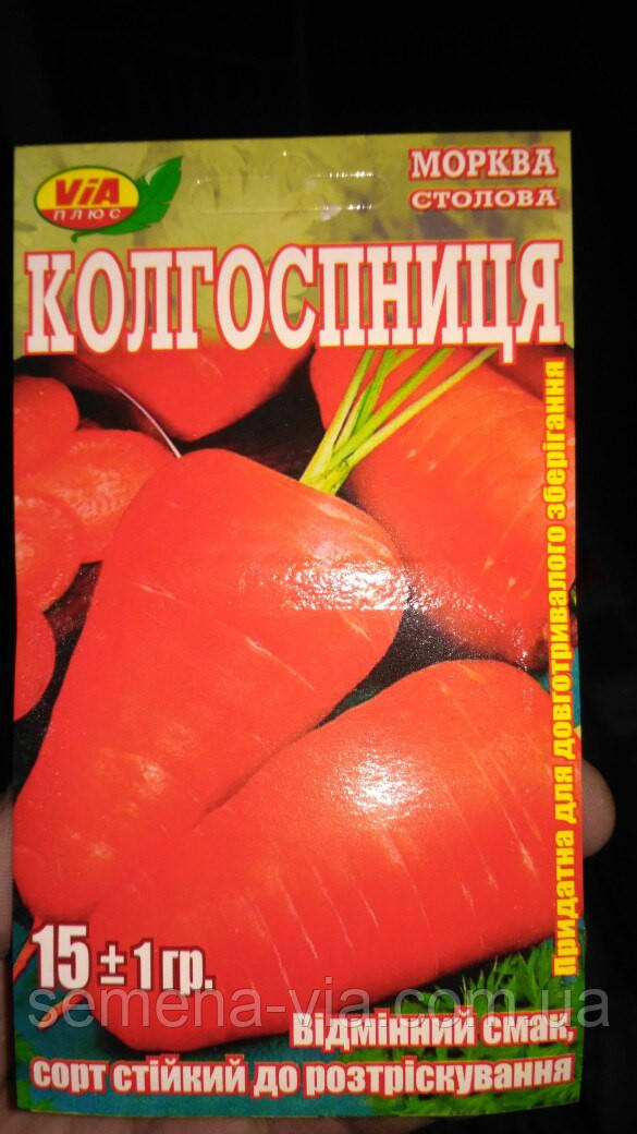 Насіння моркви Кохозниця 15 грамів ТМ VIA плюс
