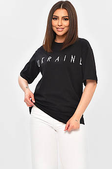 Футболка жіноча напівбатальна чорного кольору р.48-50 203207M