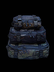 Комплект органайзерів (S /M/ L) Сітка Black, Cordura Black 500 D,PU Чорний