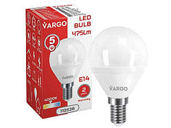 Лампа світлодіодна 5W E14 G45 4000K 220V (V-110538) ТМ VARGO