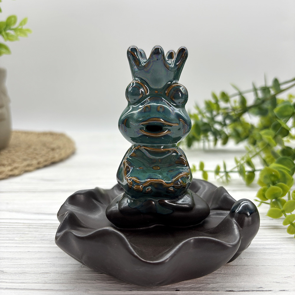 Тримач пахощів Жаба на лотосі (для пахощів-паличок і рідкого диму), фото 1