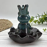 Тримач пахощів Жаба на лотосі (для пахощів-паличок і рідкого диму), фото 2