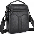 Шкіряна чоловіча чорна сумка-барсетка з ручкою Tiding Bag 73957, фото 3