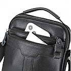 Шкіряна чоловіча чорна сумка-барсетка з ручкою Tiding Bag 73957, фото 5
