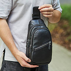 Шкіряна чоловіча нагрудна сумка слінг Tiding Bag 79906
