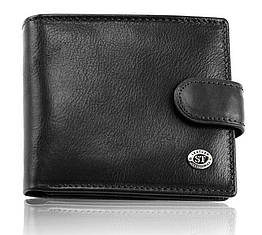 Класичне чоловіче портмоне з натуральної шкіри ST Leather В102 Чорний