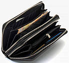 Чорний чоловічий гаманець-клатч на дві блискавки з натуральної шкіри Marco Coverna MC-801, фото 7