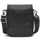 Шкіряна чоловіча сумка-месенджер через плече чорна Tiding Bag TD-23433, фото 2