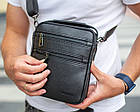 Шкіряна чоловіча сумка-барсетка через плече чорна Bexhill BX-14660, фото 4
